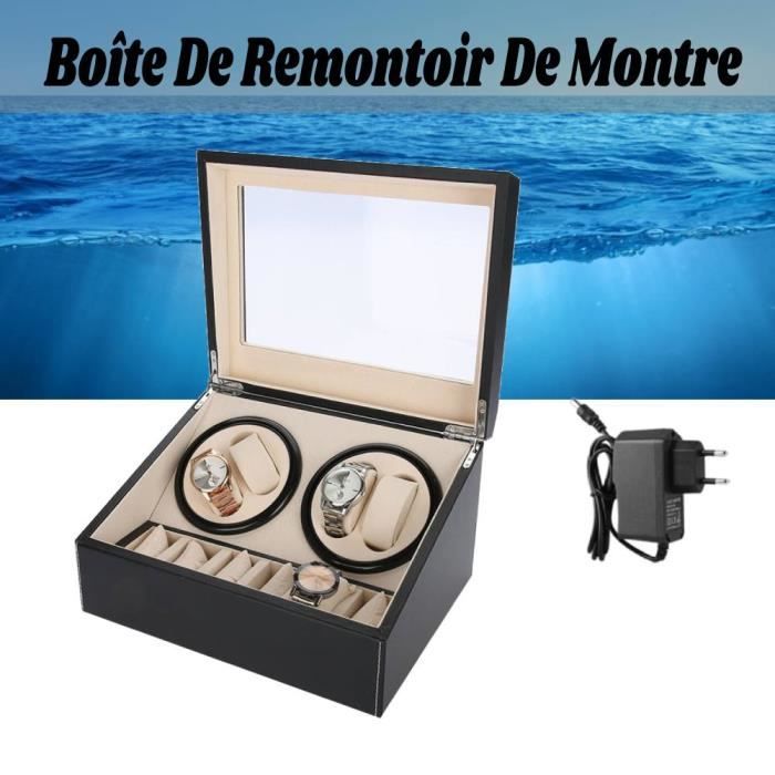 Boîte à Montres Automatique Avec Remontoir - Coffret Rangement 6 Montres - Présentoir Luxe En Verre Acrylique