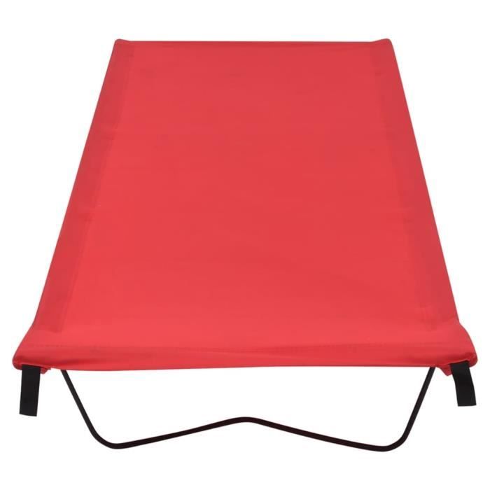 FASHTROOM Lit de camping 180x60x19 cm Tissu Oxford et acier Rouge 111607