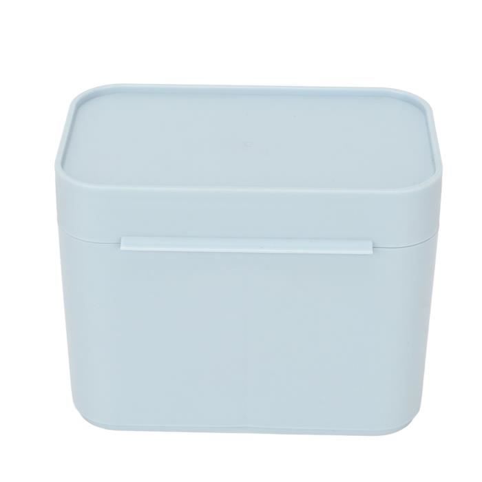 Organisateur Rotatif Pour Cotons Démaquillants - 2 Compartiments, Ouverture En U, Anti-poussière - Dimensions 19 X 8,5 Cm - Blanc - Pour Salle De Bain Ou Vanity