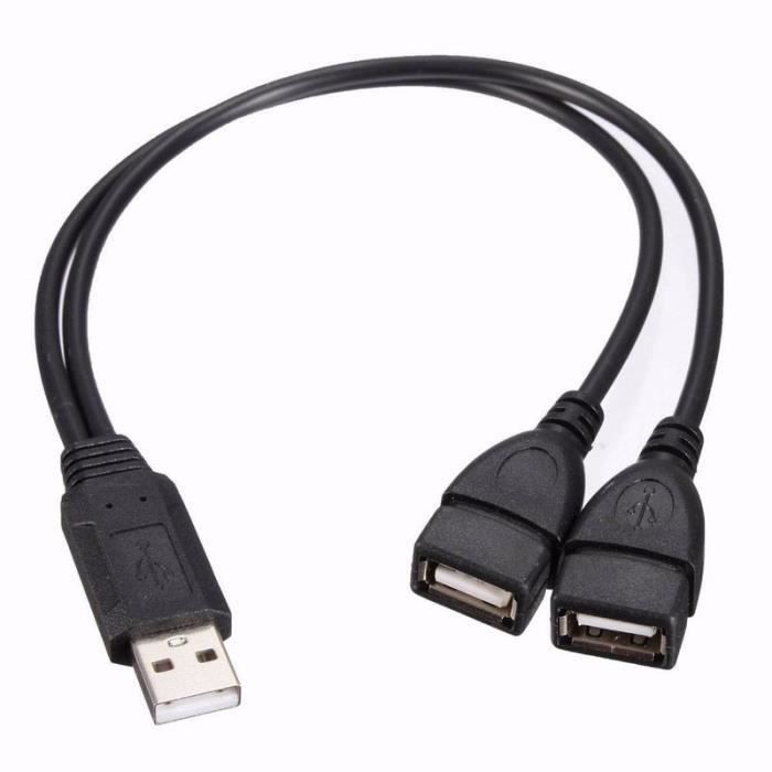 Kingwing® Prise USB 2.0 A mâle à double USB A femelle câble - Cdiscount  Informatique