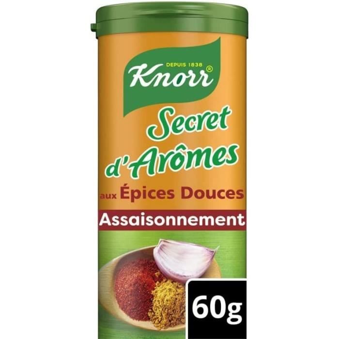 LOT DE 6 - KNORR - Secret d’Arômes Assaisonnement En Poudre aux Epices douces - pot de 60 g