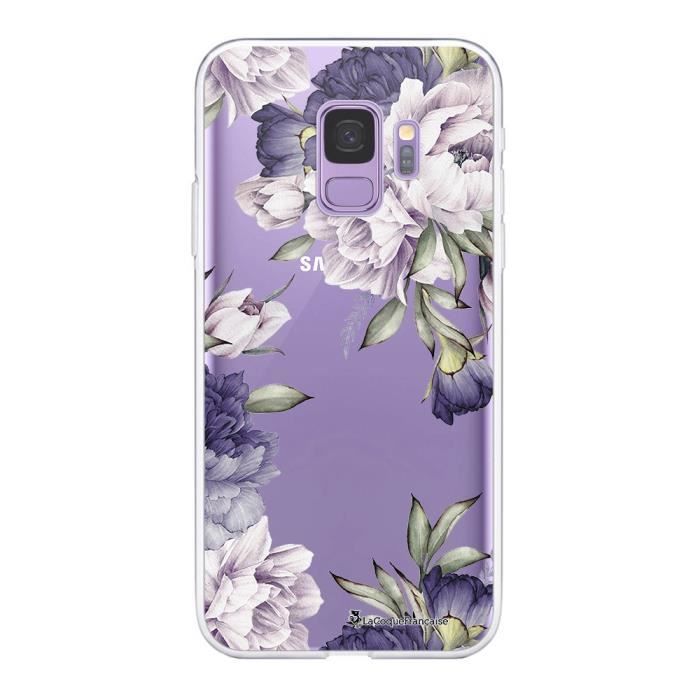 Coque pour Samsung Galaxy S9 360 intégrale transparente Pivoines Violettes Tendance La Coque Francaise.