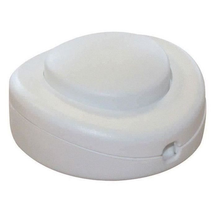 Interrupteur carré à pied - 2 A - blanc - vrac