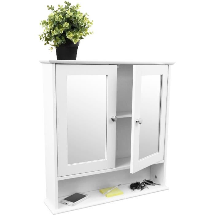 Armoire De Toilette 2 Portes Avec Miroirs Et Etagere Achat