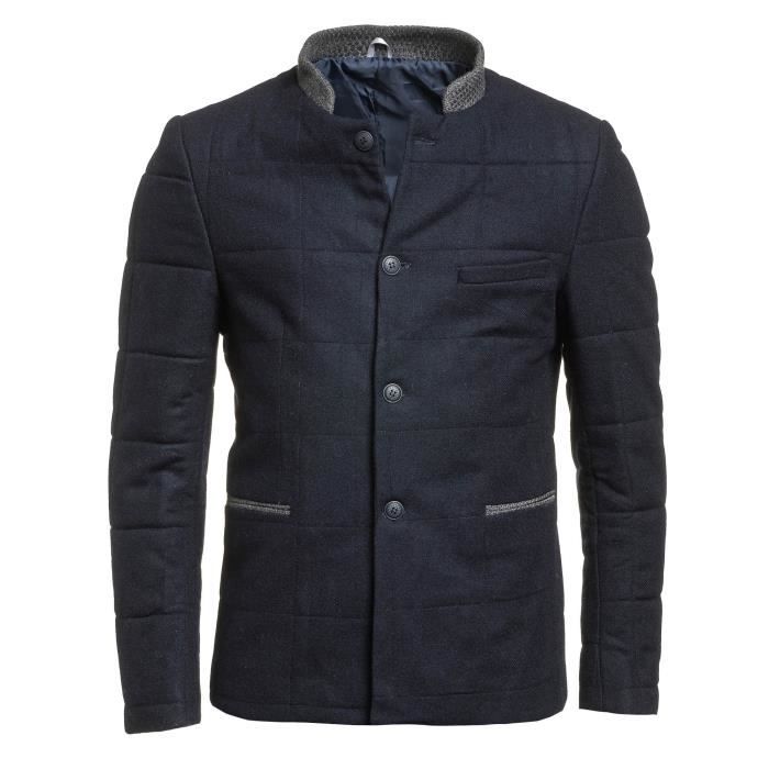 Veste blazer homme navy chic hiver matelassée Bleu - Achat ...