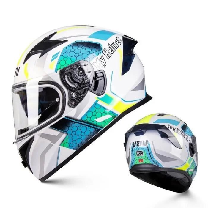 Casque Moto Intégral GAORUTO Homologué ECE R22-06 Vintage Avec Masque Et Gants - B, XL (59-60cm)