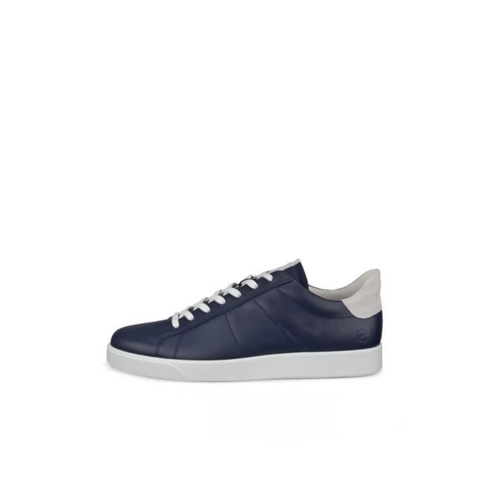 ECCO Baskets pour homme - ECCO - Azul marino-55408 - Bleu - Lacets - Cuir