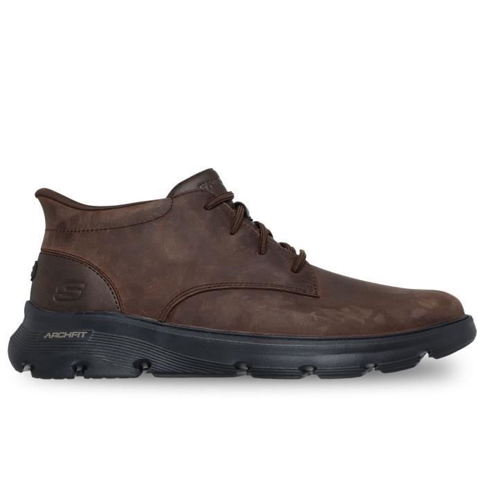 Skechers Skechers Arch Fit Ridley Garza 205514-COC — Chaussures Homme Marron en Cuir Lacets