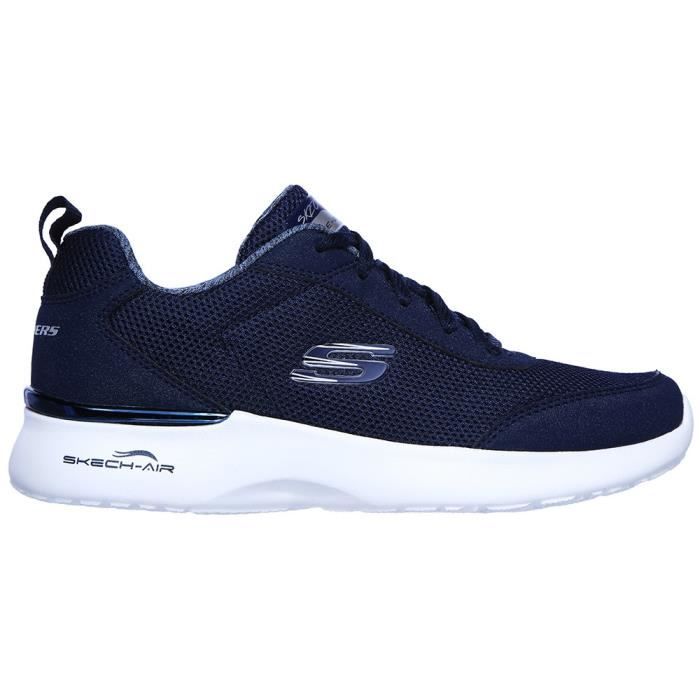 Skechers Baskets SKECHERS 12947 - Femme - Marine - Lacets - Noir - Plat - Textile