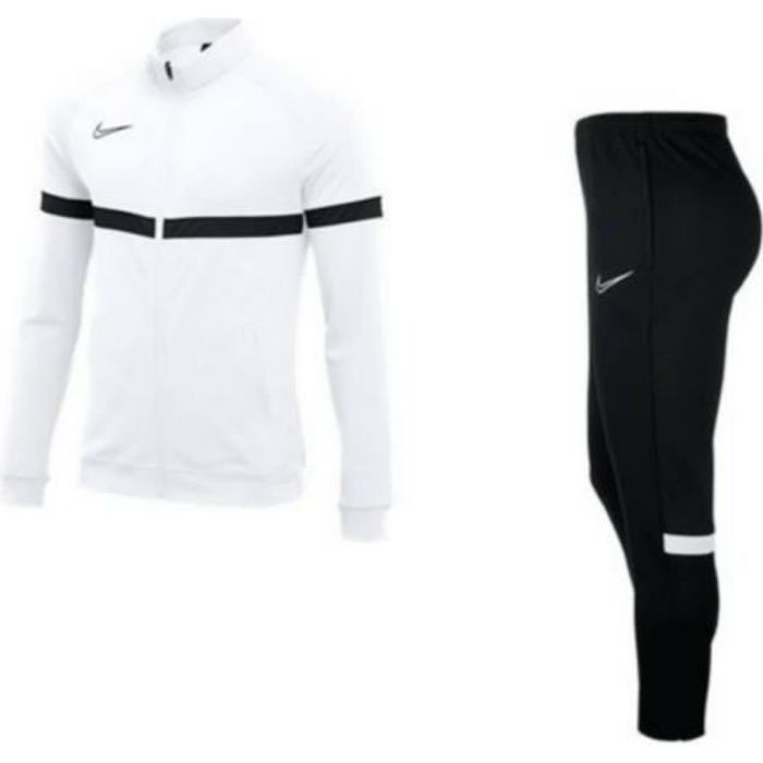 Jogging Nike Swoosh Blanc et Noir Homme - Technologie Dri-Fit - Col montant  - Manches longues - Respirant Blanc - Cdiscount Prêt-à-Porter