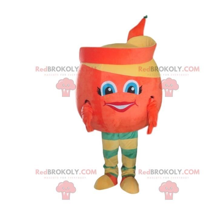 Mascotte d'orange pelée, costume de fruit orange Costume Redbrokoly