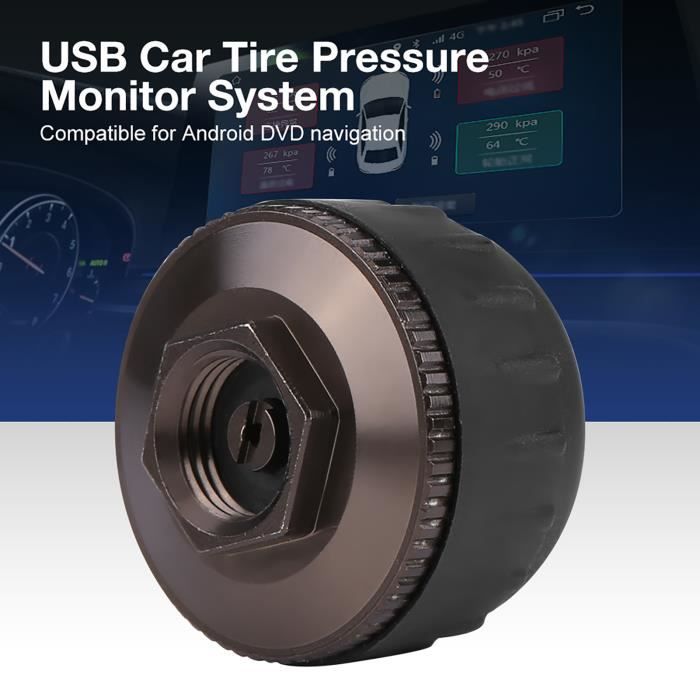 Kit TPMS Avutrel - 4 Capteurs Externes Lumineux - Surveillance Pression Pneus - Solaire/USB - Compatible Voiture, SUV, Camping-car, Remorque