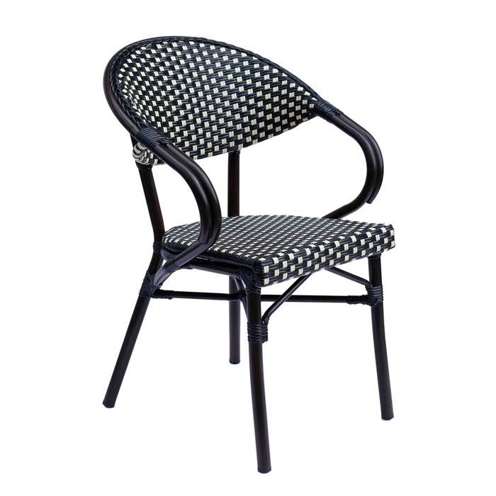 Fauteuil de terrasse bistrot parisien en aluminium noir Levallois - Oviala Fauteuil de terrasse bistrot parisien en aluminium noir Levallois - Oviala