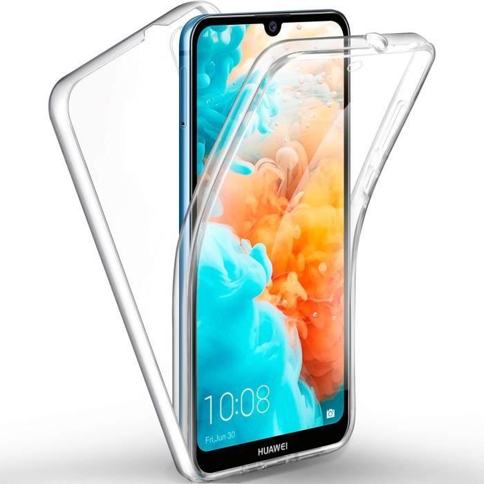 REY Cover In Gel TPU Per Huawei Y6 2019 – Custodia Silicone 360° Full Body – Ultra Sottile, Trasparente, Antigraffio