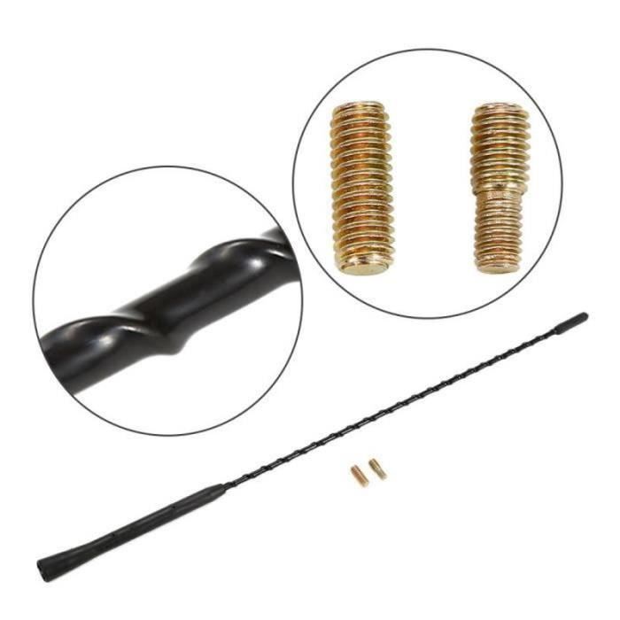 RDNKVB Voiture Courte - Antenne Radio Universel Amplifiée, Stéréo FM AM. Remplacement pour Toutes Les Voitures Véhicule Auto Camion(Noir