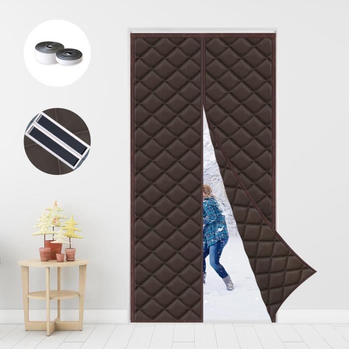 Rideau De Porte Magnétique Isolant - Coupe-Vent Et Anti-Froid - 80x210 Cm - Gris - Pour Balcon, Salon - 7