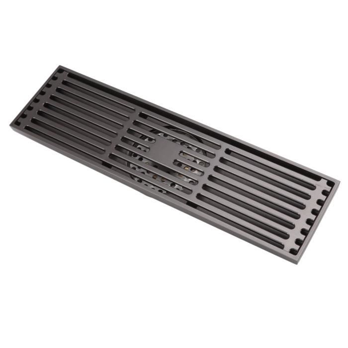 Siphon De Sol Rectangulaire Noir 20x10 Cm - Acier Inoxydable 304 Double Filtre Anti-odeur, Pour Douche Cuisine Balcon