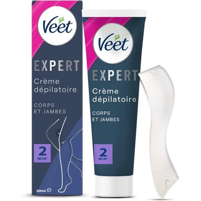 VEET EXPERT Crème Dépilatoire Poils Tenaces Corps Jambes Agit en