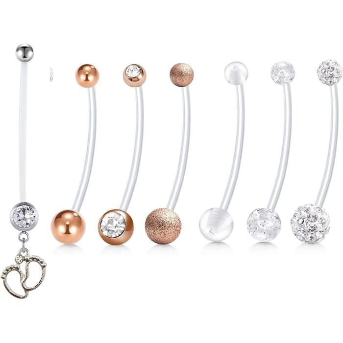AceFun Piercing Grossesse Nombril Piercing Nombril Grossesse en Plastique Piercing Femme