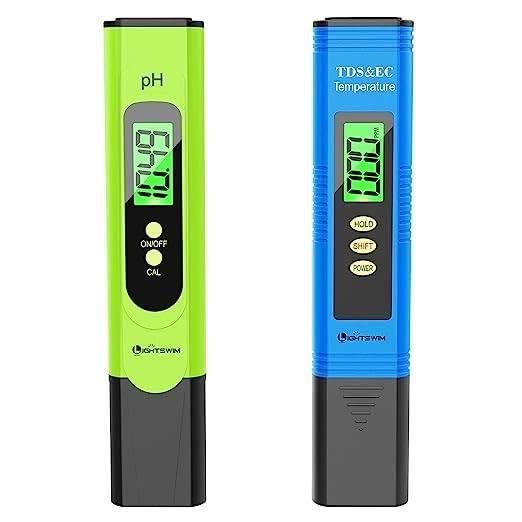 Testeur PH Haute Précision Pour Piscine - Écran LED Rétroéclairé Bleu, Précision ±0.01, Compensation Automatique Température - Simple D'utilisation - 6