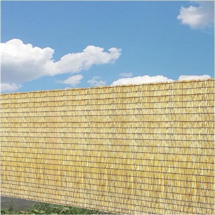 Canisse En Bambou Naturel - Rouleau Brise-vue Pour Jardin, Balcon, Terrasse - Hauteur Réglable 30 à 180 Cm - Résiste Aux Intempéries
