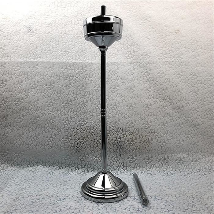 Cendrier De Sol Réglable En Hauteur (34-68 Cm) - Acier Inoxydable Avec Couvercle - Pour Terrasse Et Jardin