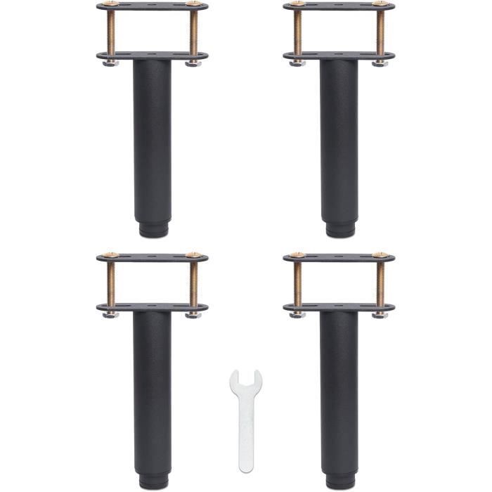 Lot De 4 Pieds En Hêtre Pour Sommier à Lattes - Hauteur 35 Cm Avec Boulons