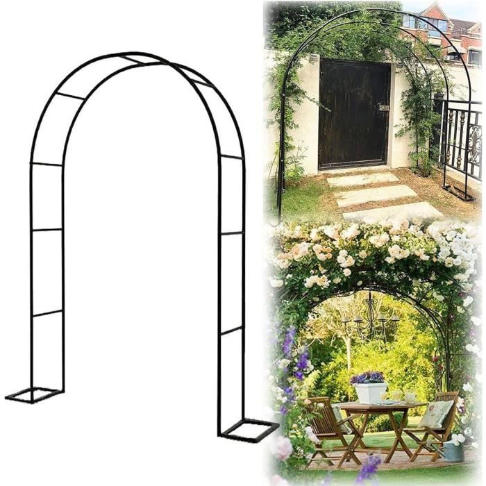 Demi-Arche Rosiers En Métal Noir – Pergola Grimpante 180x240 Cm Pour Jardin, Plantes Grimpantes, Élégante Et Robuste