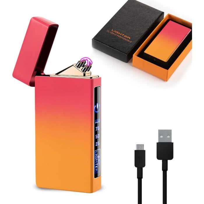 Briquet électrique à double arcs, sans flamme - Briquet rechargeable et