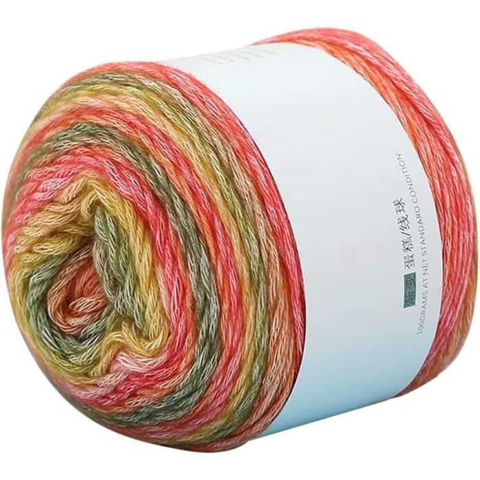 100G Fil De Coton Dégradé Pour Crochet, Laine À Tricoter Multicolore ...