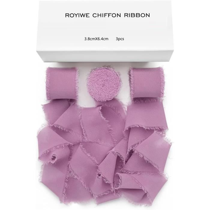 Ruban Mousseline Soie 19,2m - Rose Clair - 3,8cm Largeur - Pour Emballage Cadeau, Mariage, Décoration