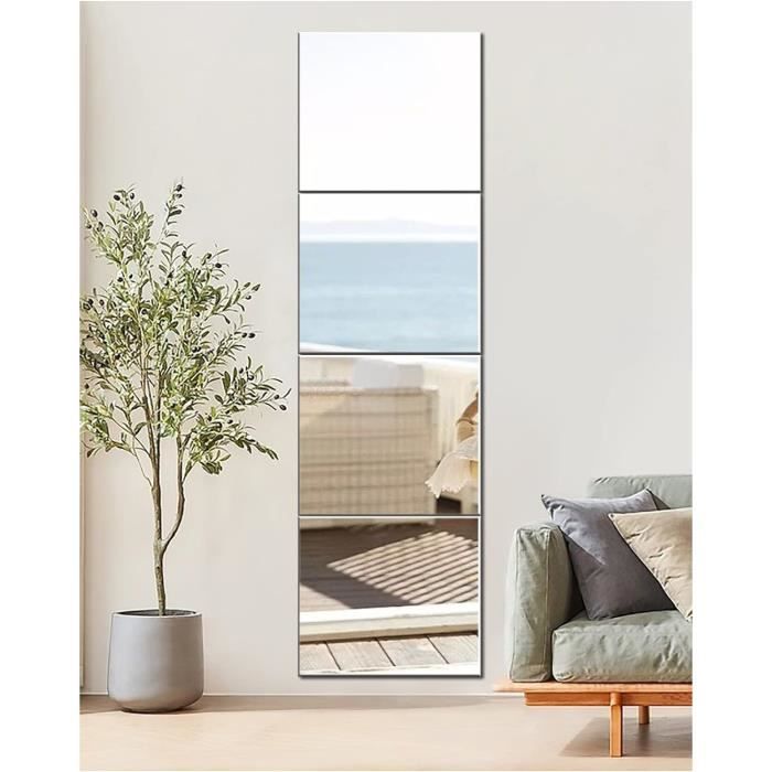 JSMTKJ 32 Pièces Miroir Mural Autocollant 15x15 Cm - Carreaux Flexibles Décoratifs