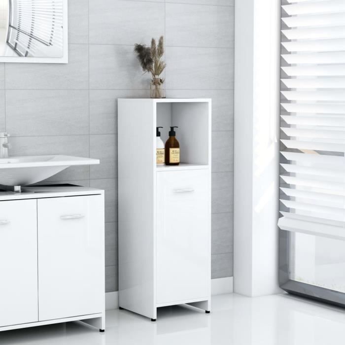 Armoire Haute Salle De Bain 174cm Avec Panier à Linge - 4 Portes, étagères Réglables, Finition Anthracite/chêne