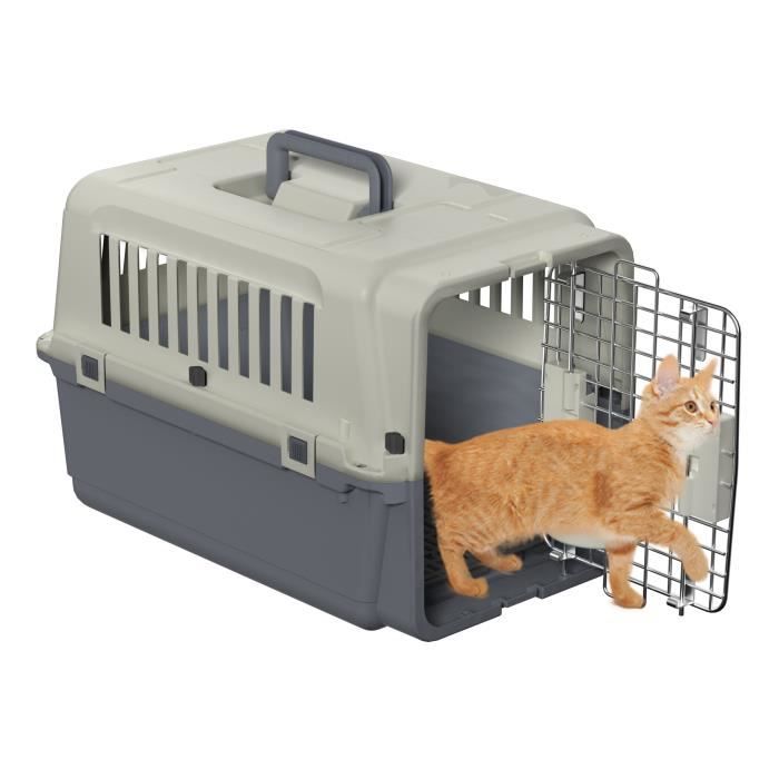 Meilleurs prix pour Caisse de transport pour chats - UISEBRT - 49,5x33,5x36cm - Gris foncé - Petit - Intérieur
