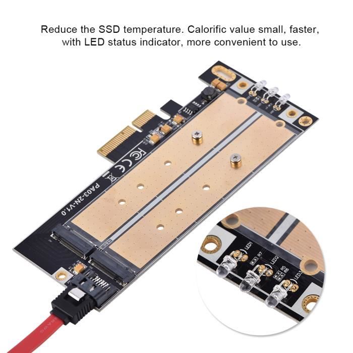 SATA vers PCI-E SATA SSD to PCI Express PCI-E adapter card, 2-port NGFF ...