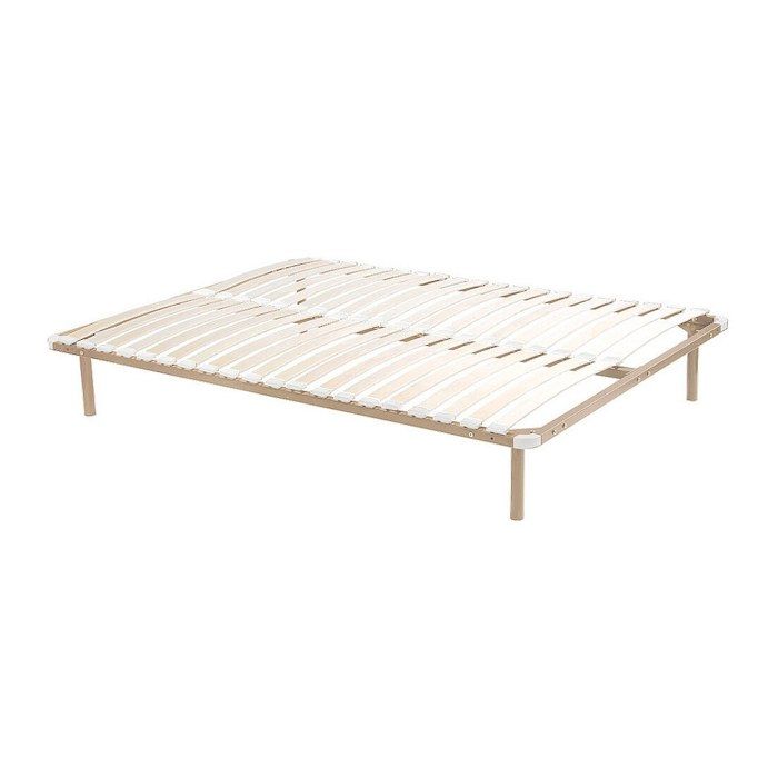 Sommier cadre à lattes 160 x 200 cm - 2x19 lattes avec pieds - Beige - KALISTA de YSMÉE