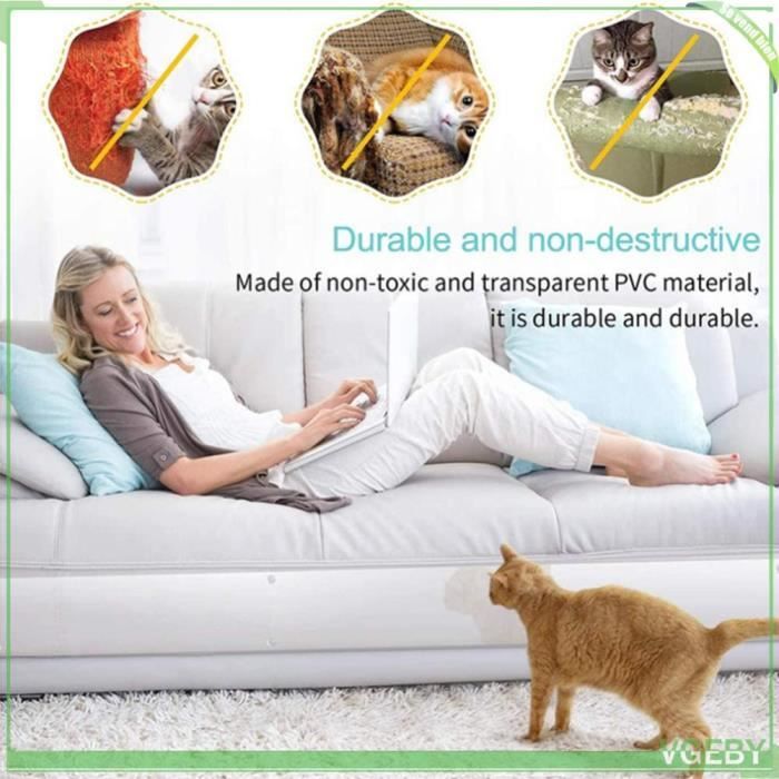 Comparer les prix de Protection Anti-Griffures pour Chats - V GEBY - Lot de 8 - Transparent - 30*40 cm - 300g