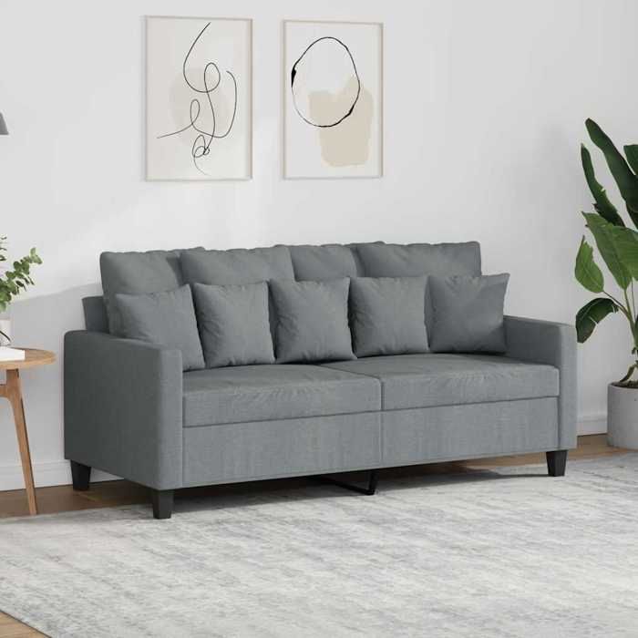 vidaXL Canapé à 2 places Gris clair 140 cm Tissu 359267