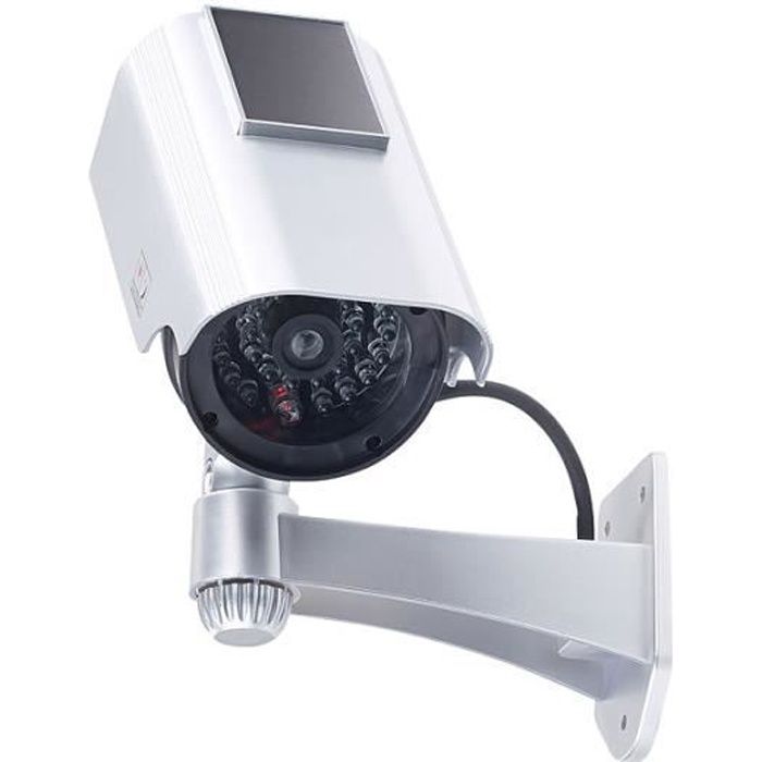 Caméra de surveillance solaire factice avec signal LED