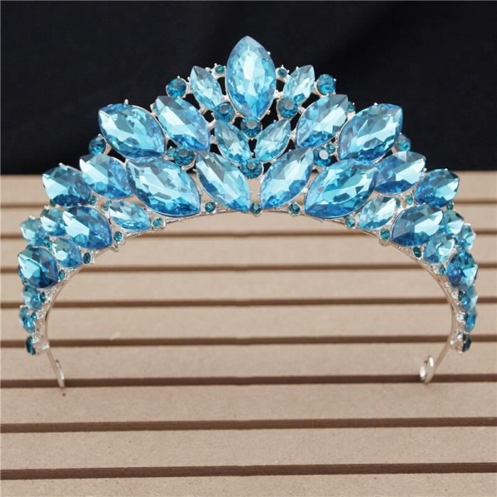 Diadème De Mariée En Cristal Argent - Couronne Princesse Pour Mariage Et Fêtes