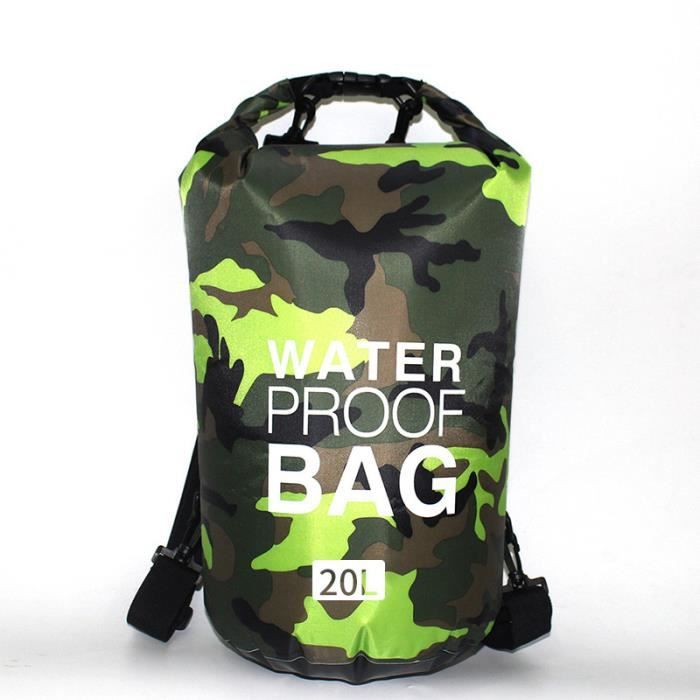 Sac étanche étanche Sac de Plage Flottant pour Sac à Dos Sac Sec léger pour la Plage Camping la Navigation de Plaisance 20L-VERT