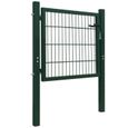 #6012 Portillon Grillage Portail de clôture Professionnel - Porte de jardin Acier Vert 103x150 cm Parfait-1