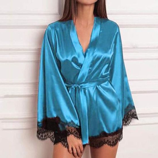 Nuisette et top peignoir satin