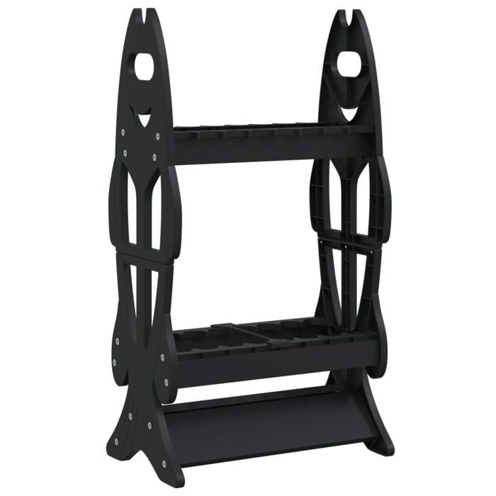 Support De Canne à Pêche ABS 2 Tubes Pour Bateau Ou Kayak – Porte 3 Canes + Rangement Leurres, Noir Ou Blanc