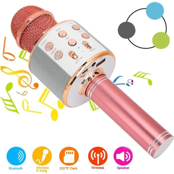 Micro Karaoké Sans Fil Pour Enfants – Jouet Musical Avec Lumières Colorées, 3 Modes Et Enregistrement, Bleu, Cadeau éducatif