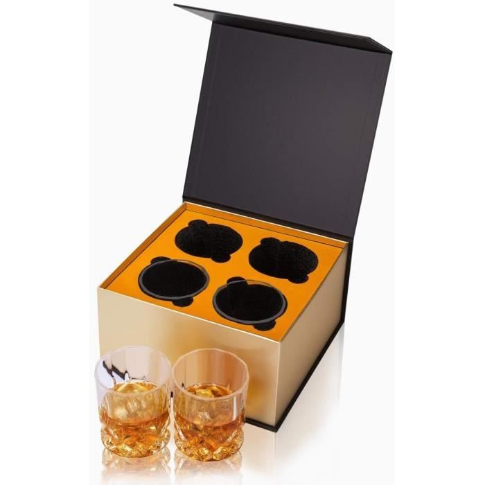 KANARS Twist Verre de Whisky - Lot de 4 - Set de Dégustation Whisky pour Scotch, Bourbon et Plus