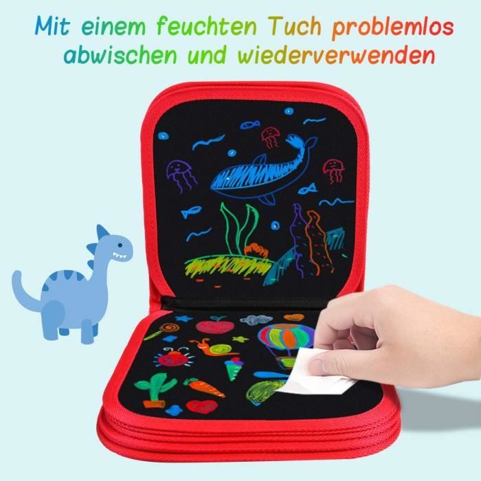 Ludi - Book 2 Colouring Pencils (Red and Blue) Baby Bath Game - Soft and Water-Resistant Plastic - Develop the Imaginary and Vocabulary - From 10 Months, 40058, Multicoloured