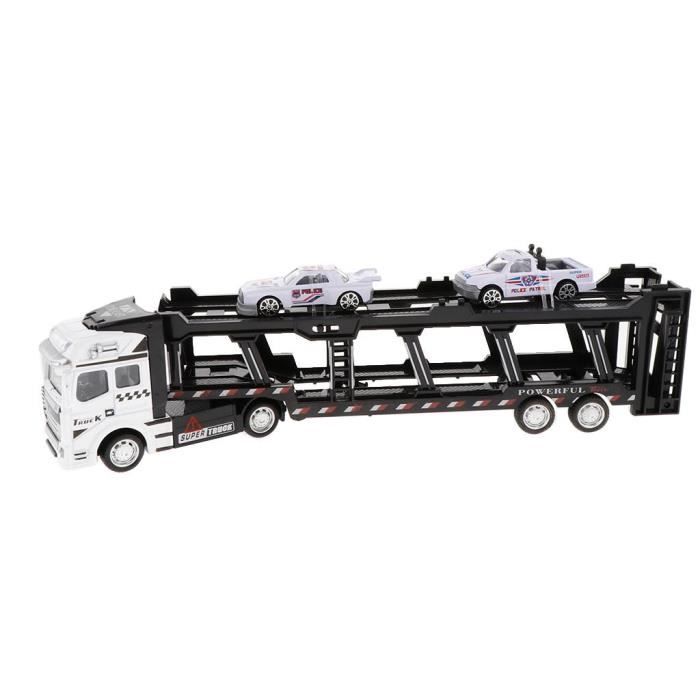 Camion Transporteur Licorne Pourbibi - 4 Voitures - Corne Lumineuse Et Musique - Cadeau Fille Garçon 2-5 Ans