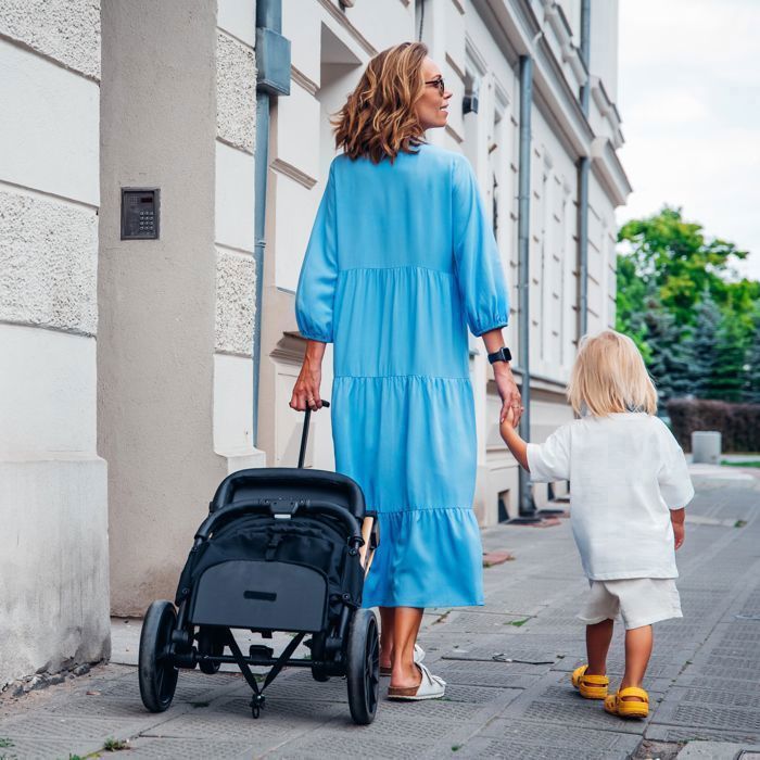 Poussette MoMi ESTELLE DAKAR - Pour Enfant De 6 Mois à 22 Kg - Pliable, Légère, Grandes Roues 25,4 Cm - Avec Capote, Housse De Pluie, Panier