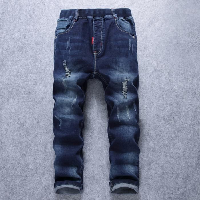 Jeans Dechires Enfant Jogging Garcon Pantalon en Jean Casual Bleu INSFITY Slim Taille standard